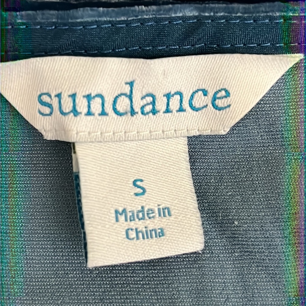 Sundance Silk & Rayon Short Sleeve Velvet Dress in Blue - Size Small - Picture 4 of 5